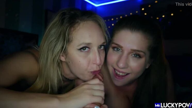Hardcore Threesome with Big Booty Blonde and Busty Chubby