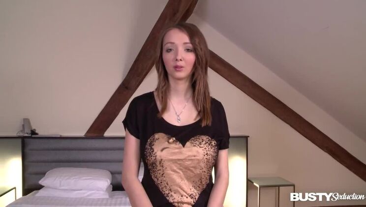 Busty seduction with Lucie Wilde in a softcore solo showing off her titties