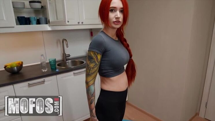 Tattooed Redhead (Purple Bitch) Gets Her Bubble Butt Drilled - MOFOS