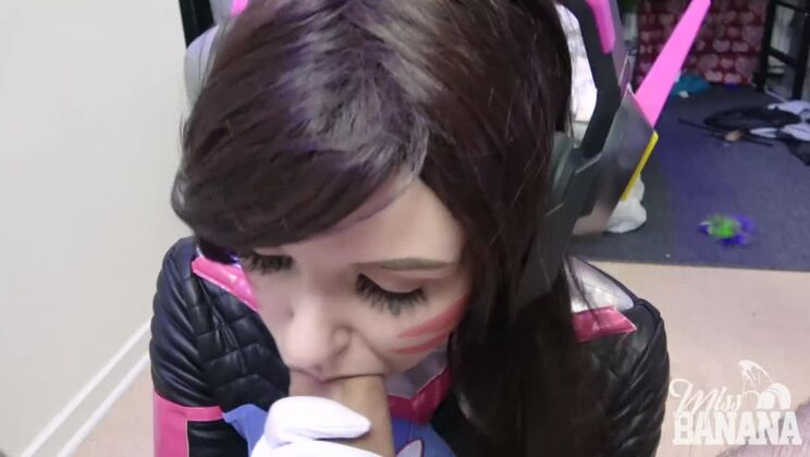 D.Va plays with cock and gets fucked!