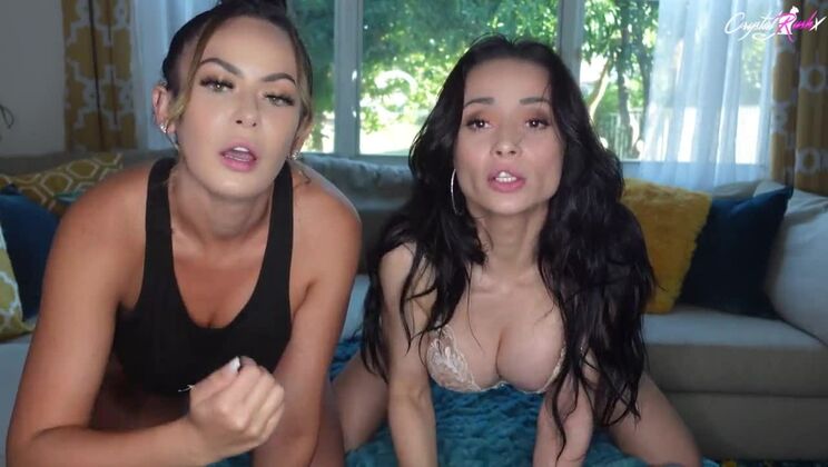 Cuties Pretend They Jerk Cock And Get A Cum On Face
