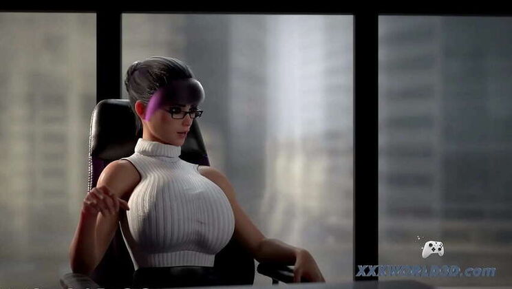 3D Animation: Sucking Off the Boss' Massive Cock to Secure the Job