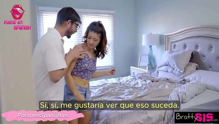 Stepbrother Prank Ends in Hot Stepsister Fucking - Spanish Subtitles