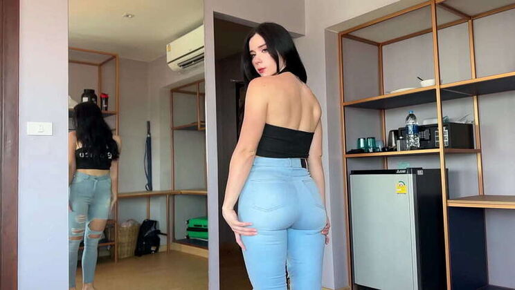 Step-Sister Requests Aid in Jeans Selection, Receives Intimate Help (POV, throat job) - episode 1