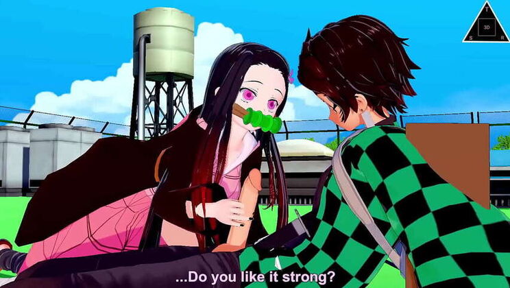 Blowjob Session with Tanjiro & Petite Nezuko from Demon Slayer: Uncensored Hentai Anime