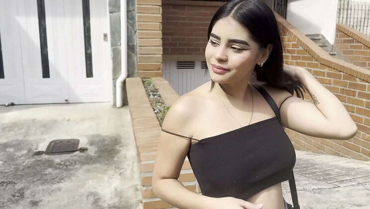 Big Tit Latina Teen Exposed on the Street