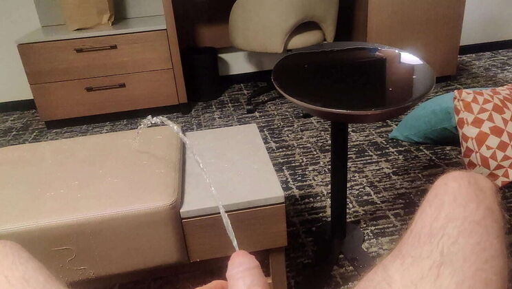 Naughty Hotel Pissing: Wetting the Bed, Couch, and Carpet