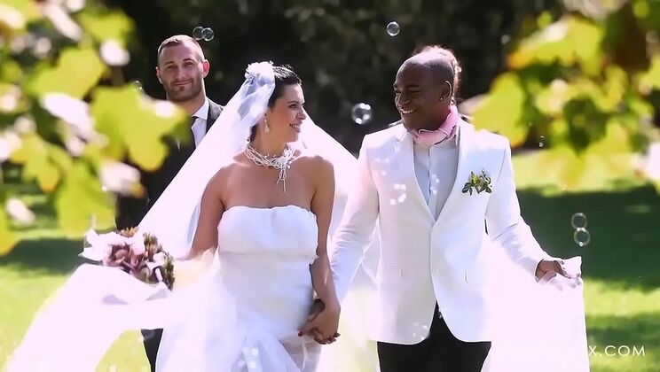 Wedding Day Passion: Interracial Threesome with BBC and Bride