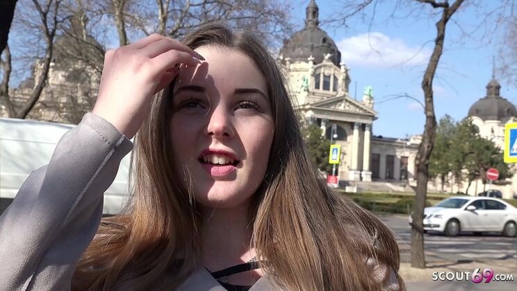 18-Year-Old Curvy German Teen Lucie with Big Natural Tits Picked Up and Fucked