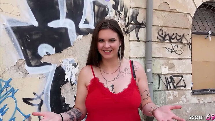 German Scout Seduces Curvy Teen Taylee Wood with Big Natural Tits for Public Fuck