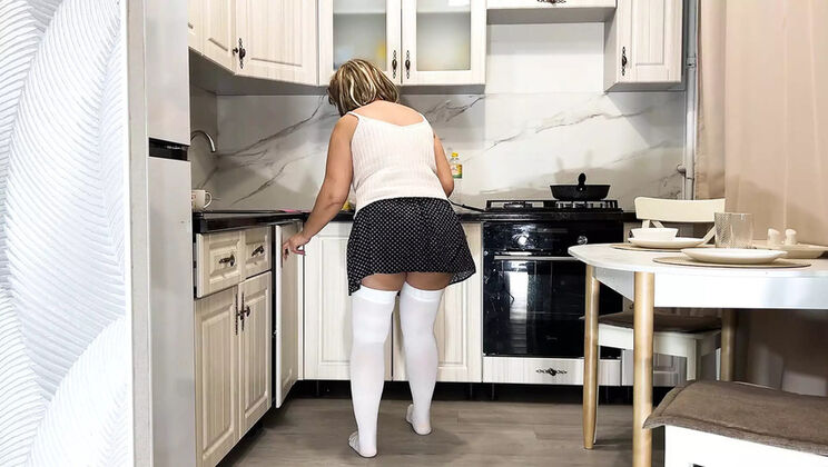Stepmom's White Panties Exposed as StepSon Plows Her Tight Ass in Homemade Anal Fuck