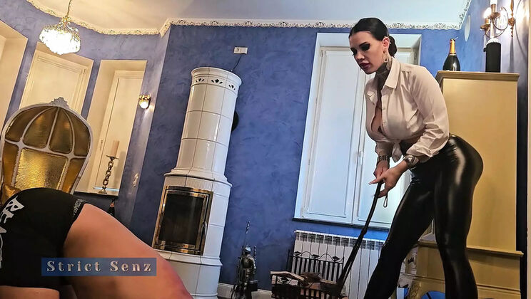Strict Senz Femdom: Miss Alessa Milano Whipping Slave in High Heels