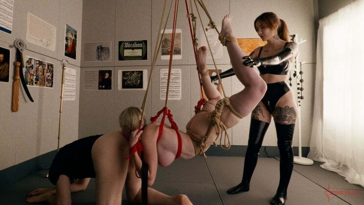 Rebel Rhyder Dominated in Kinky Bondage - Submissive Slave Eats Ass and Sucks Cock for Master and Mistress