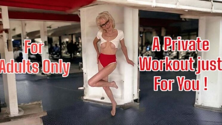 Sexy Granny Jacy Private Workout in Tight Shorts - Hot Masturbation & Orgasm