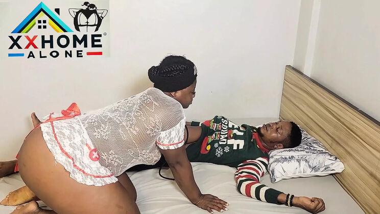 Hot Nigerian Nurse Gives Blowjob & Fucks Hard in Doggy Style - Amateur BBW MILF