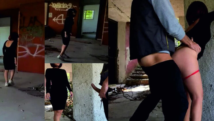 Public Risky Sex: Redhead Amateur Fucked Hard by Stranger in Outdoor Voyeur Scene