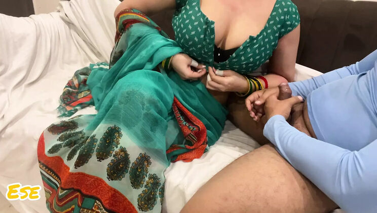 Desi Aunty Catches Me Jerking Off - Big Tits Indian MILF Fucks Hard