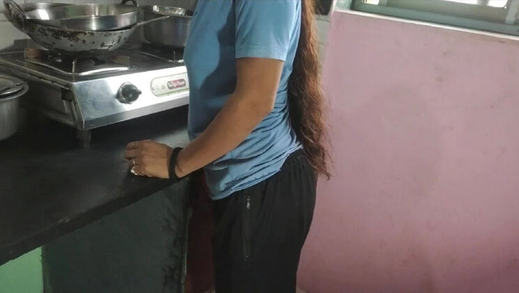 Indian Maid Sends Step Daughter to Work - Owner Fucks Her Hard in Kitchen (Hindi Audio)