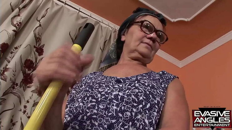 Mature Brunette Granny Gets Fingered and Licked by Big Black Cock Before Hot Interracial Facial