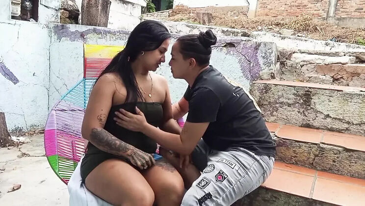 Hot Colombian Visit - Horny Lesbians Lick Hairy Pussy Close-Up