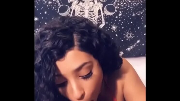 Sexy lightskin German babe Violetsapples sucks big black cock deepthroat