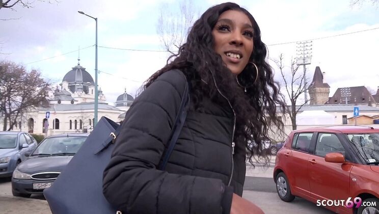 German Scout Picks Up Slim Ebony Teen for Rough Public Fuck - Asia Rae Gets Creampie