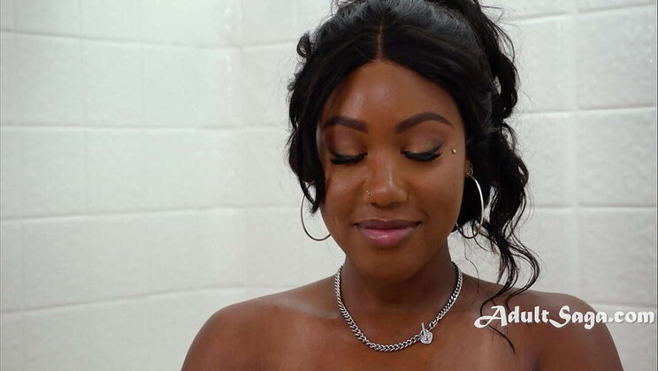Ebony Masseuse Chanel Heart Caught Masturbating in Shower - Will Pounder Fucks Her Hard
