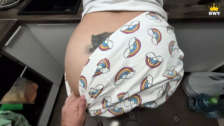 Hot Stepmom Vika Gets Fucked Hard By Her Stepson - Hairy MILF Big Ass Action