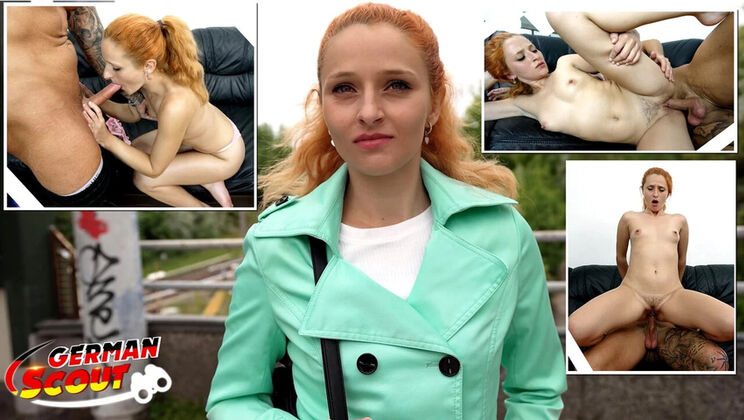 Skinny German Redhead Luciana Lucy Squirts Hard in Rough Casting Fuck
