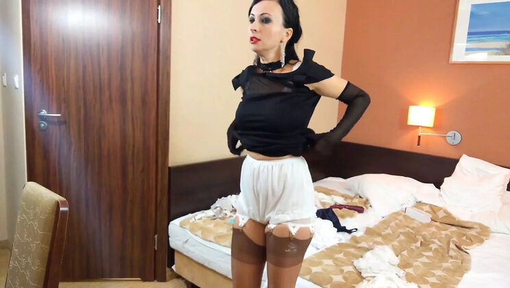 Wanilianna in Nylon Stockings Takes Anal Dildo & Cum in Mouth - Big Tits MILF Amateur