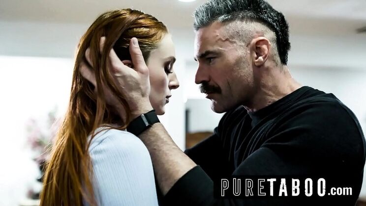 Widowed Dad Can't Resist Son's Hot Redhead GF Maya Kendrick - Teen Cheating & Deepthroat