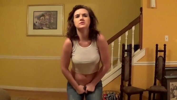 Brunette Fifi Foxx Desperate To Pee After Work - Wetting Herself