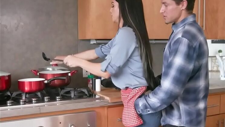 Hot StepMom Melissa Lynn Fucks Me Hard in the Kitchen - Big Tits, Blowjob & Doggystyle