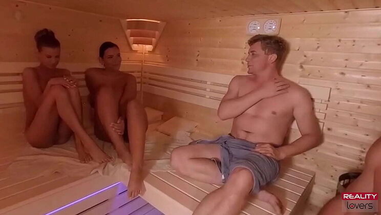 Blonde BBW Sarah Kay in Hot Foursome with Big Tits Sofia Lee