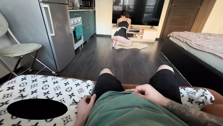 Maid HannahKim Sucks Dick and Cleans Up in Hot Blowjob POV