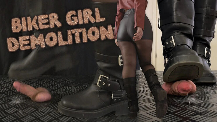 Biker Girl TamyStarly Crushes Your Balls and Cock with Dirty Boots