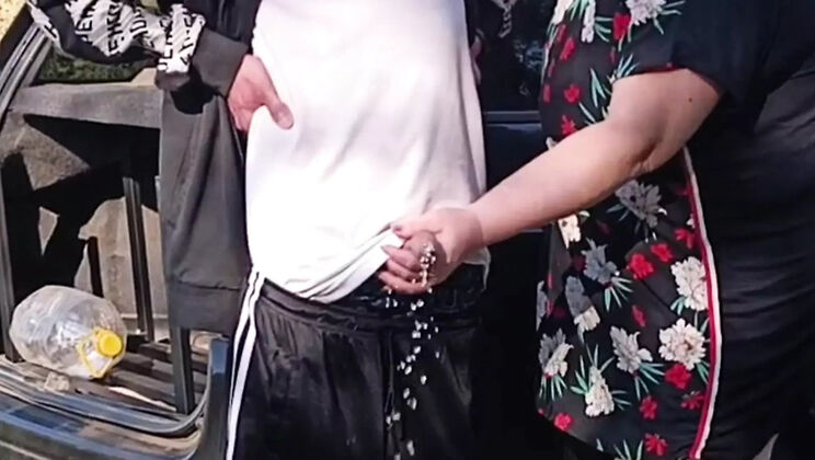 Neighbor MILF Holds My Dick While I Pee & Sucks It Public - Zona901 Blowjob Cumshot