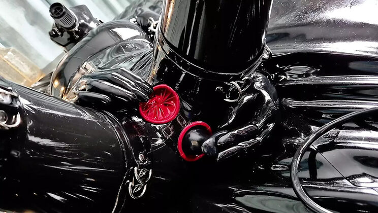 LatexLovingLady Solo: Built-In Vaginal & Anal Condom Latex Catsuit Tease - OnlyFans HD