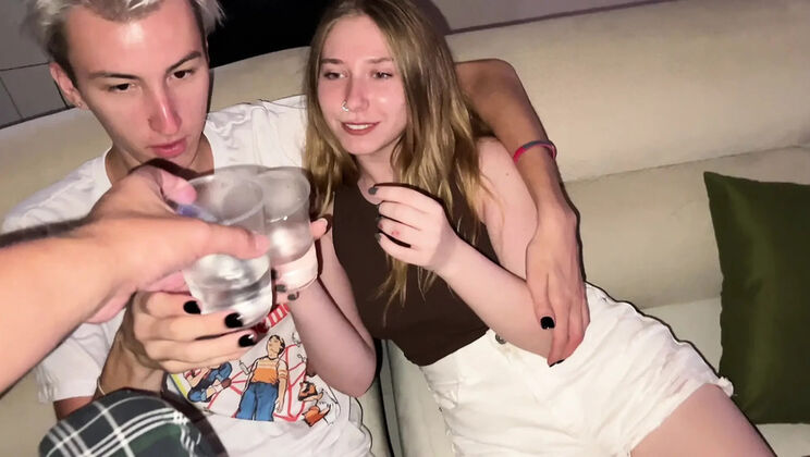 Mila Pie and San_dros Party Fuck - Big Tits Russian Teen Gets Face Fucked and Pussy Licked