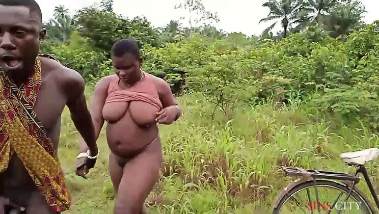 Nigerian Bicycle Man Fucks All The Village Girls - Outdoor Public Sex with Big Cock BBC