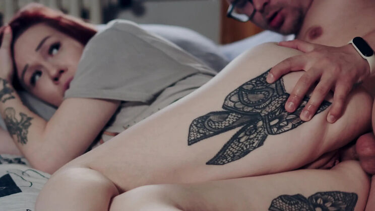 Step Stepmom Fucks Step Son In Bed - Redhead MILF Blowjob & Cum In Mouth