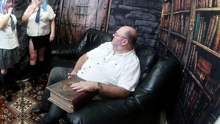 Head Master Bear Punishes Naughty Students with Hardcore Blowjob and Cum Facial