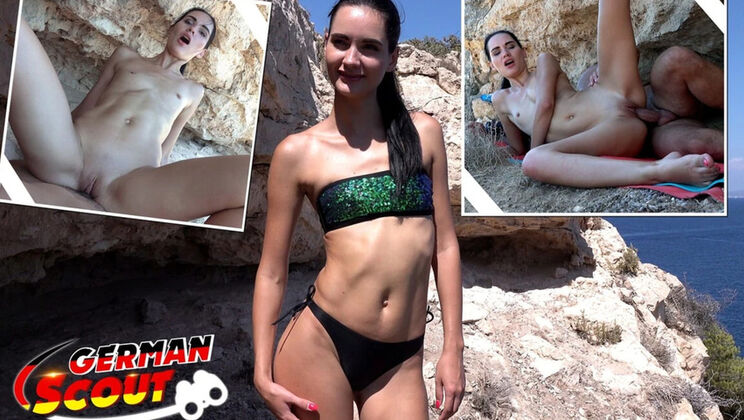 German Scout Megan Venturi Skinny Teen Small Tits Beach Casting Fuck