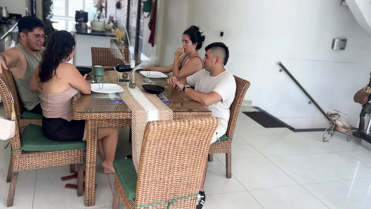 My Boyfriend's Best Friend Fucks Me Hard in Kitchen While His Wife Watches - MaRaSexx Amateur Latina MILF