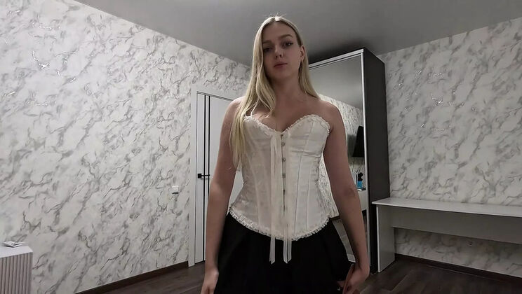 Young Russian Stepdaughter Arisha Mills Excited Blowjob and Big Ass Fucking with Stepdad