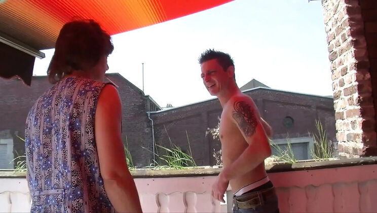 Sun Lounger Sex with Voluptuous MILF Waltraud and Huge Cock