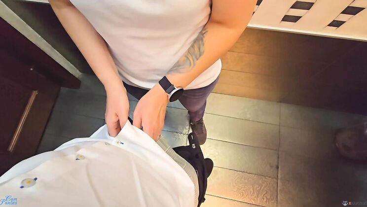 Intensive Rubbing Leads to Creampie in Panties - Amateur MILF POV