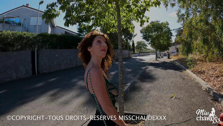 French Amateur Brunette Gets Hardcore Outdoor Doggystyle Fuck with Big Natural Tits and Facial