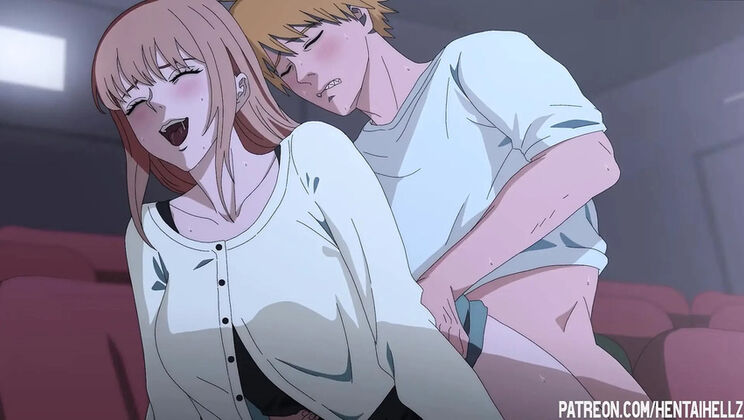 Public Cinema Sex Excites Makima Hentai Anime Fuck