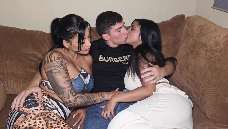 Hot Threesome with Best Friend - Mariana Martix & Yasmina Khan Fulfill Husband's Fantasy